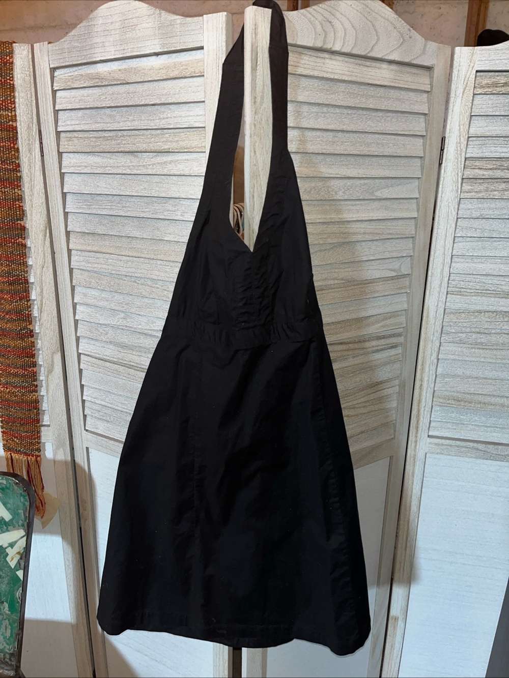 Gap Vintage Y2K Halter Dress Black Cotton Blend Misses 8
